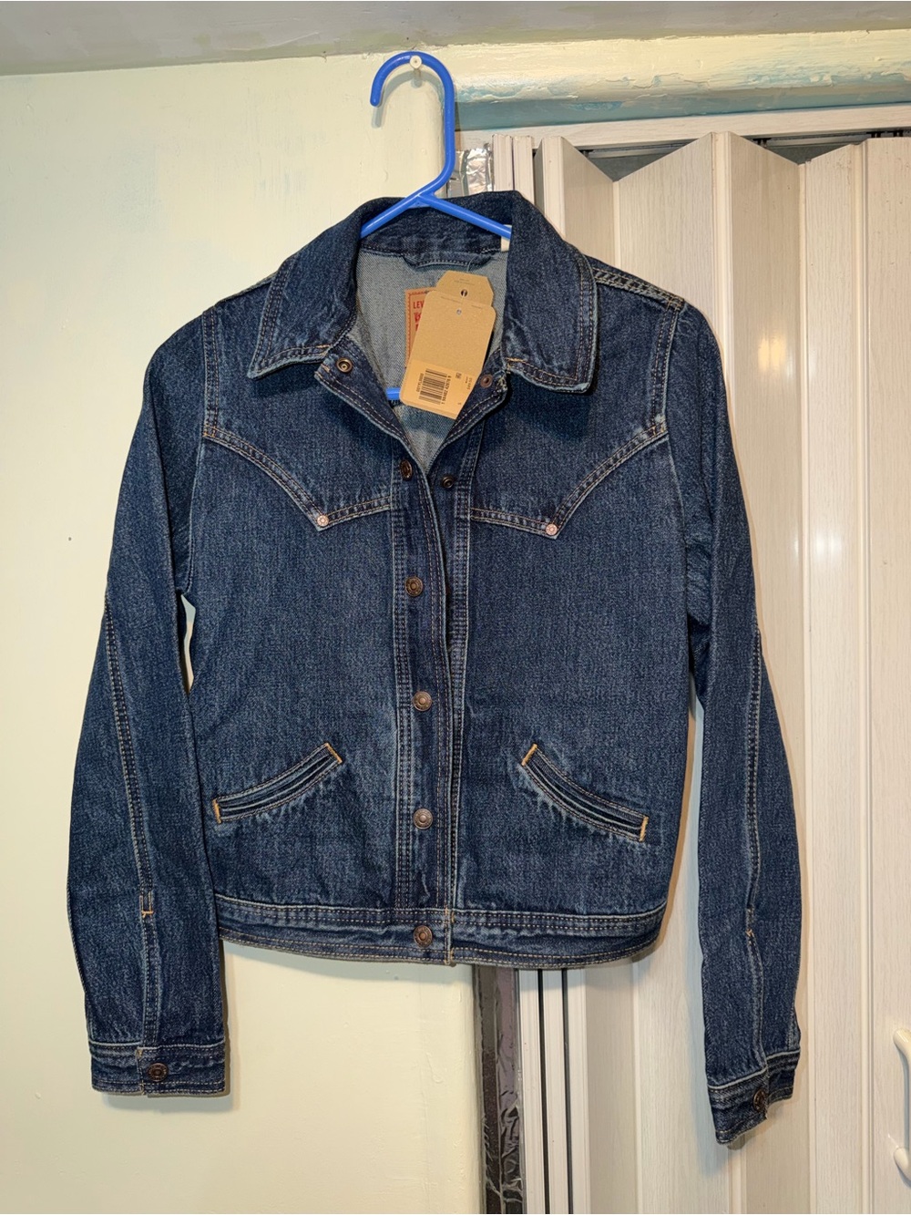 Levi's Riveted Original Trucker Jacket Women's Blue Jean Jacket Small